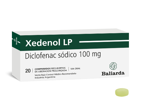 Xedenol LP_100_Diclofenac-sodico_10.png Xedenol LP Diclofenac  aine Analgésico antiinflamatorio artritis Artrosis columna Diclofenac dolor agudo espalda golpe hombro mano rodilla tobillo trauma Xedenol LP